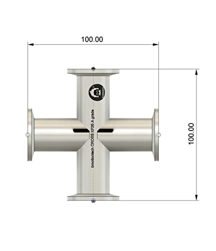 Image of bmotiontech Superior Grade - Cross 4-Ways KF25 Flange Vacuum Adapter, All Ends with KF-25 (NW-25) Flange, Made of Stainless Steel 304, High Vacuum