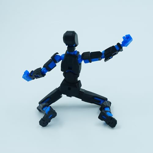 Image of Dummy 13 Action Figure Robot | Fully Articulated 3D Printed Robot Toy | 5.4-inch Collectible Figurine | Matte Finish| Unassembeled (Black-Blue)