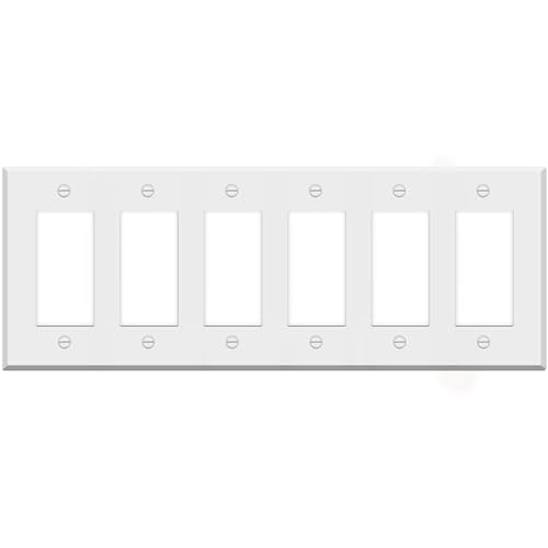 Placa de pared de 6 bandas interruptor Decora embellecedor blanco 2