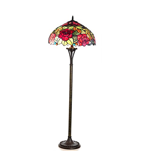 Exclusive Discount 50% Price Chloe CH18790RF18-FL2 Peggy Tiffany-Style Roses Floor Lamp with 18" Shade