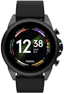 FOSSIL Mens Digital Touchscreen Uhr mit integrierter Alexa und mit Silicone Armband FTW4061, mit Zeitanzeige, Schwarz
