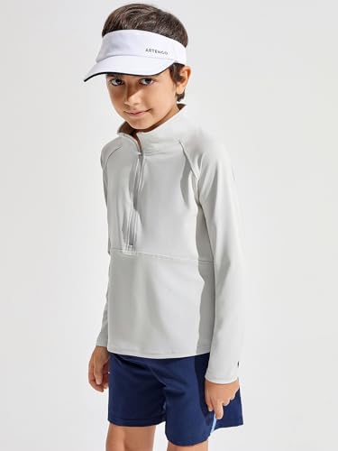 Haloumoning Boys Quarter Zip Sweatshirt Long Sleeve Athletic Pullover for Kids Workout Tops 5-14 Years3