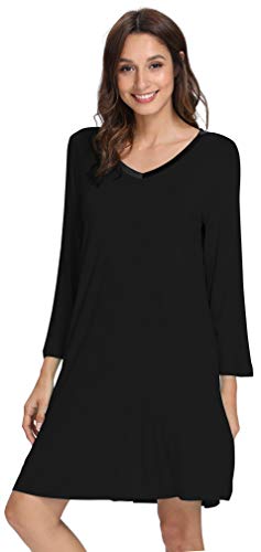 Image of GYS Womens Bamboo Viscose Nightgown Super Soft Lightweight Night Shirts for Sleeping