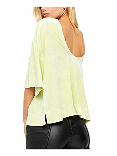 Free People Womens Green Soft Short Sleeve Boat Neck Sweater Size Xs #TOP1