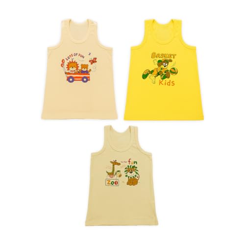 Image of Kidbea 100% Organic Soft Cotton Muslin Sleeveless Jhabla for Baby Boys | Regular Fit Vest for Infant Summerwear Set I GOTS Certified