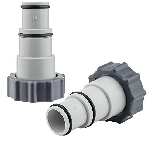 Tigerkinwit Schlauchadapter Pool 2 Stück Pool Adapter A Pool Anschlussset mit 32/38mm Innengewinde zum Verschrauben Poolzubehör für Pumpen mit Gewindeanschluss Kolbenventil