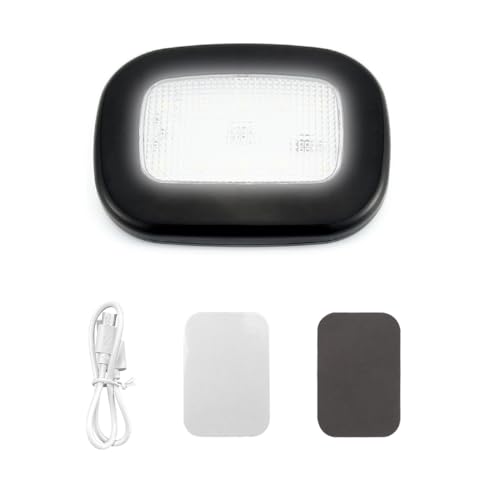 Sylvil Magnetic Dome Light for Car, 10 LEDs Auto Interior Ceiling Roof Reading Light, USB Rechargeable Wireless Dome Lamp for Vehicle RV Camping Bedroom, Universal Car Accessories (Black)