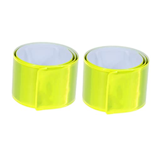 Mikinona 11Pcs Reflective Slap Bracelets for Night Running High Visibility PVC Wristbands Fluorescent Green Comfortable Fit for Jogging Walking Hiking and Safety Activities