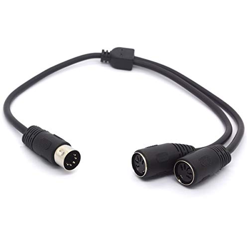 MIDI Splitter Cable, 20cm, 5-Pin DIN Male to 2 Female, MIDI Keyboard, Synthesizer, Electric Piano, Guitar, Computer | for MIDI Keyboard, Synthesizer, Electric Piano, Guitar, Computer