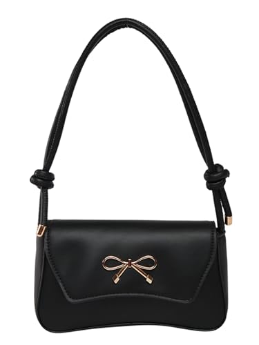 SweatyRocks Women's Knotted Top Handle Bow Shoulder Bags Leather Underarm Purses Handbags