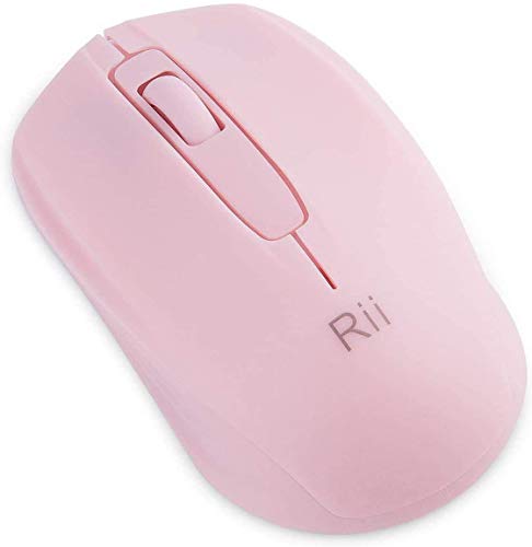 Image of Rii Wireless Mouse for Laptop, USB Wireless Mice Optical Mini Mouse for PC Computer with Nano Receiver for School Kids Office Home (Black&Pink 2 Pack)