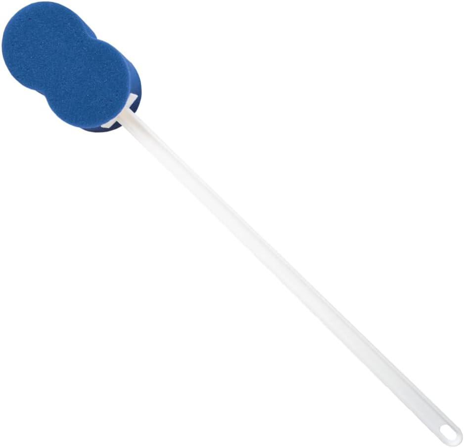 Rehabilitation Advantage Long Handle Bath Sponge – 18″ Extra Long Bendable Handle with Soft Blue Hourglass Sponge (4.5″ x 2″) | Personal Hygiene & Mobility Aid for Seniors, Disabled, Limited Reach Rehabilitation Advantage Long Handle Bath Sponge – 18″ Extra Long Bendable Handle with Soft Blue Hourglass Sponge (4.5″ x 2″) | Personal Hygiene & Mobility Aid for Seniors, Disabled, Limited Reach