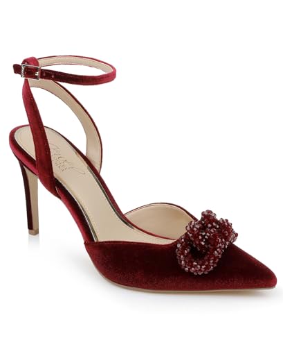 Jewel Badgley Mischka Tailynn Pointed Toe Velvet Stiletto Heels