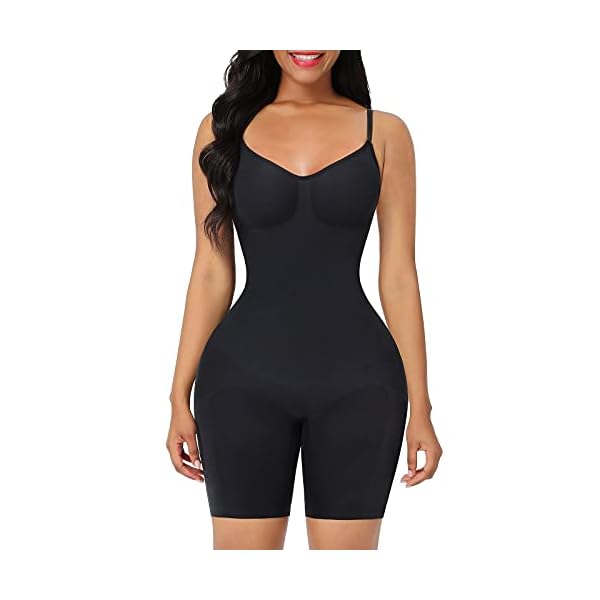 FeelinGirl Butt Lifter Bodysuit Body Shaper Tummy Control Shapewear Plus Size Seamless Full Body Waist Trainer Back Support Black XL/XXL