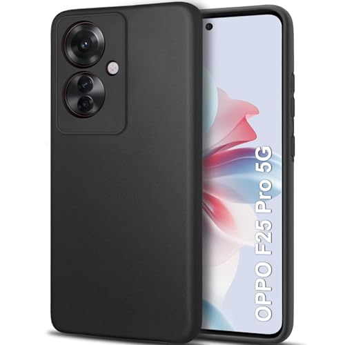 Image of TheGiftKart Sleek Back Cover Case for Oppo F25 Pro 5G | Slim Fit Protective Design | Ultra Matte Finish | Camera Protection Bump | Soft Silicon Back Cover Case for Oppo F25 Pro 5G (Silicone, Black)