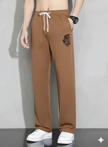 Image of Samfor Track Pant for Men | Loose Fit Super Stretchable Track Pant for Man with Bold Lion Design | Stylish Lower for Men