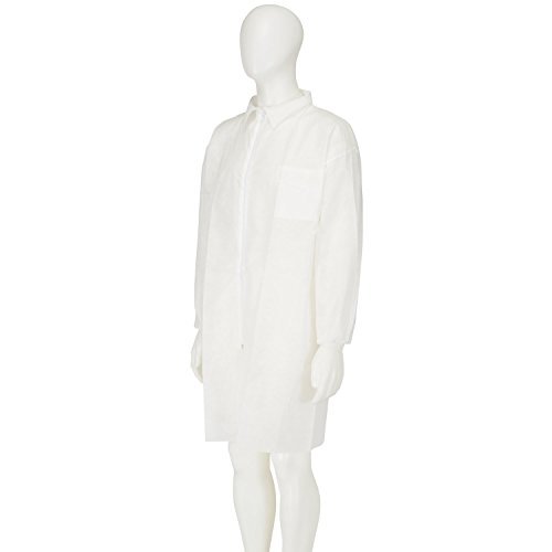 Bata de polipropileno 3M B4400BL desechable blanca para laboratorio 2