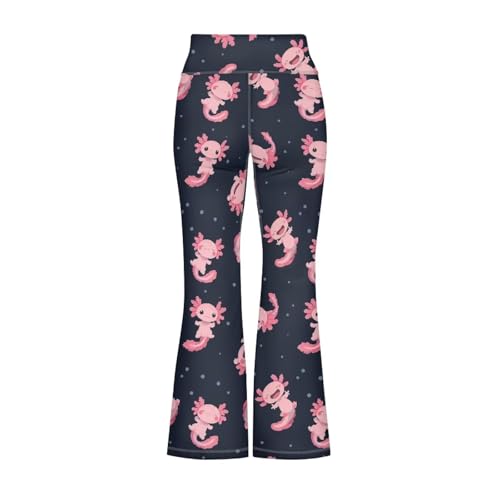 Image of Girls Leggings Floral Print High-Waisted Flared Pants 5-14 Years