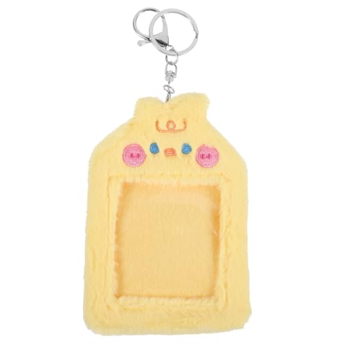 GALPADA Plush Animal Card Holder with Keychain, Cartoon Bear Photo Sleeve Id Card Credit Card Case Protective Sleeves