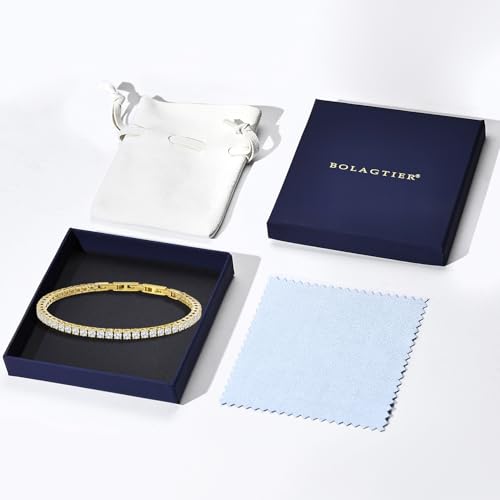 Stainless Steel Adjustable CZ Tennis Bracelet for Women Men (Gold, CZ 3mm) - image 8