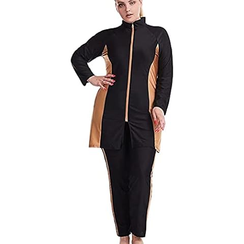 Muslim Swimsuits for Women and Girls Islamic Swimwear Modesty Hijab Burkini Beachwear Swimming Suit (6XL,S2) Cover