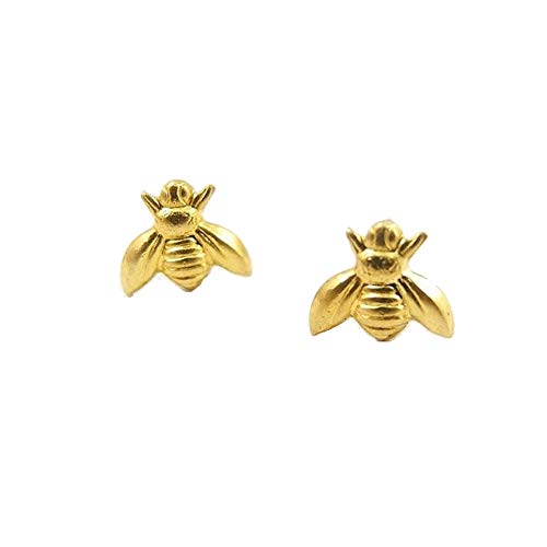 RUIZHEN Cute Honey Bee Earrings Tiny Bee Stud Earrings for Girls