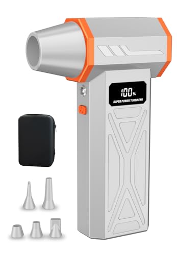 COMPATTO E PORTATILE: un vero mini soffiatore tascabile. Le dimensioni di questo mini turboventilatore sono (5,1*3,3*1,4 pollici). Dimensioni ridotte e peso leggero (solo 0,45 libbre). Facile da trasportare e riporre. Puoi riporlo facilmente in una cassetta degli attrezzi, in una borsa o persino in tasca senza occupare troppo spazio. Facile da usare sempre e ovunque.