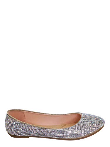 Rhinestone Crystal Embellished Ballet Flats - Round Toe Padded Shoes4