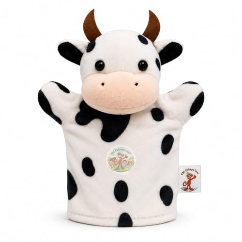 Image of American Cow Hand Puppet 22cm | Soft Plush Toy for Kids