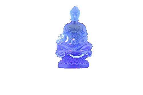 Statue Bouddha Cristal glacé coloré gourou médecine tibétaine rétro H3TF5J