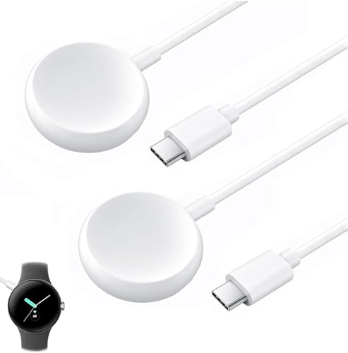 2Pcs USB C Watch Charger Cable for Google Pixel-Watch, Replacement Charging Cable Cord Stand ONLY for Google Pixel Smartwatch, 3.3FT, White