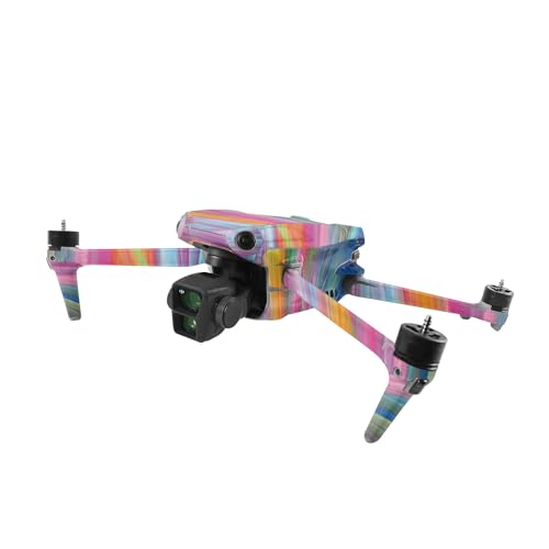 Image of MightySkins Skin Compatible with DJI Air 3 - Rainbow Waves | Protective, Durable, and Unique Vinyl Decal wrap Cover | Easy to Apply, Remove, and Change Styles