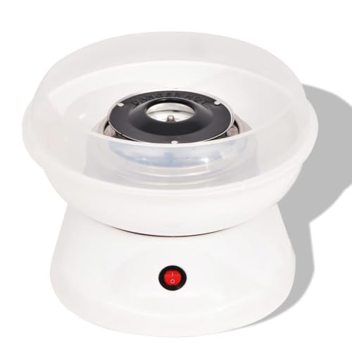 Máquina de algodón de azúcar 480 W blanca - Máquina profesional para dulces - PP, aluminio y acero inoxidable - Ideal para fiestas y eventos