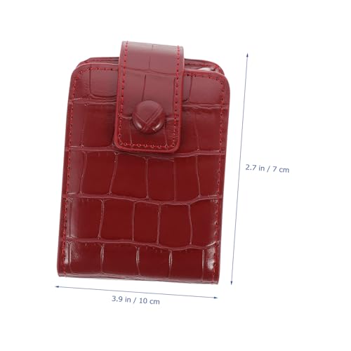 COLLBATH ポータブルリップケース 鏡付き ミニ アリゲータープリント 化粧ポーチ コンパクト収納 メイクアップオーガナイザー トラベル用 レ