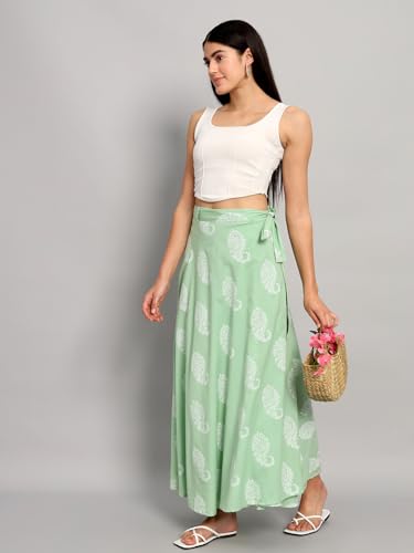Image of Ravaiyaa - Attitude is everything Cotton Hand Block Floral Printed Wrap Around Women's Free Size Skirt Rapron