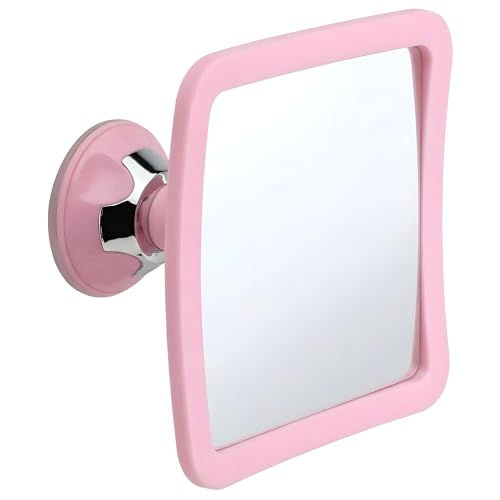 MIRRORVANA Miroir de douche sans buée pour soin du visage et rasage, design incassable anti-buée avec ventouse puissante et rotation 360°, miroir salle de bain...