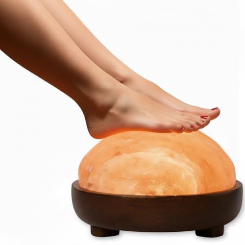 Himalayan Natural Salt Lamp Dome Shape – 8 Inch Detox Lamp for Foot and Hands, with Dimmer Switch, Handcrafted for Relaxation & Wellness