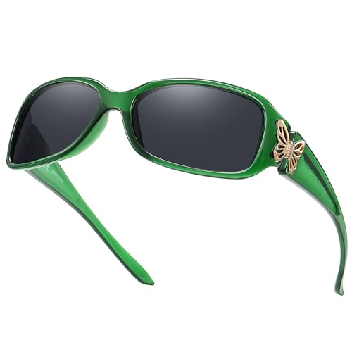 Image of HAOLOTA Women's Polarized Sunglasses - Fashionable Wraparound Butterfly Design with UV400 Protection