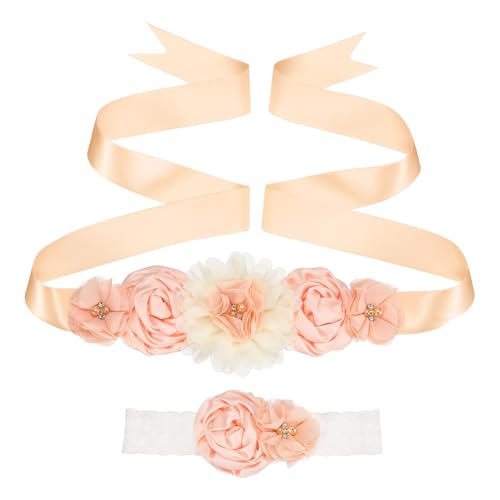 Bandeau et ceinture à fleurs pour shooting photo grossesse et bal