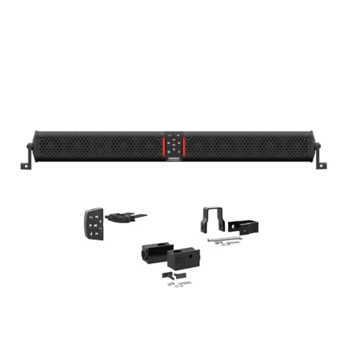 wet sounds STEALTH-XT-12-B Stealth XT 12 Speaker All-in-One Amplified Bluetooth Soundbar with Remote – Black with Slider Brackets and 1.00