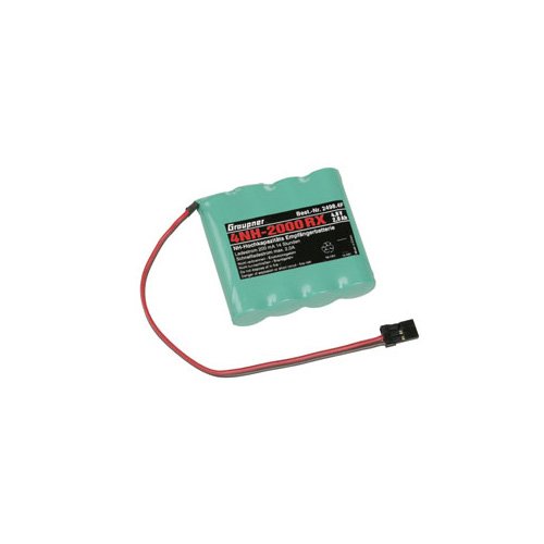 Preisvergleich Produktbild Graupner 2498.4F - Empfängerakku 4NH-2000 RX RTU Flach,BEC-Stecker