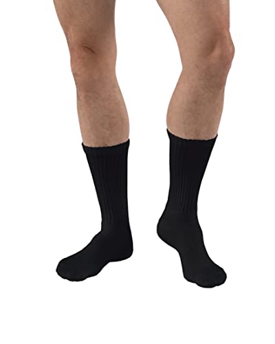 JOBST SensiFoot Diabetic Compression Socks 8-15 mmHg Crew Closed Toe Black Large