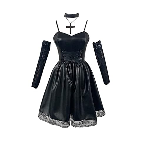Syqiya Unisex Anime Misa Amane Dress Cosplay Costume Women's Black M (Chest 89 cm) Cover