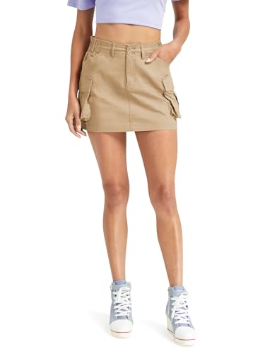 Women's High Waisted Mini Cargo Skirt with Pockets Stretchy Bodycon Y2K Streetwear Trendy3