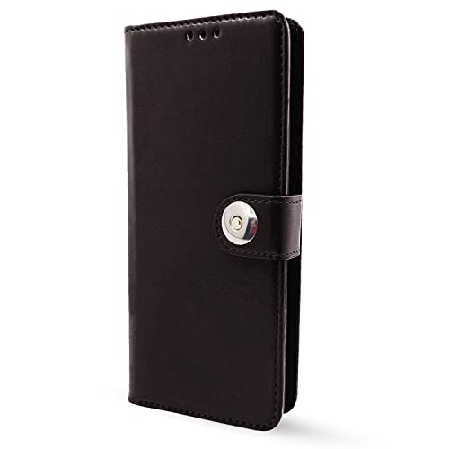 Image of Pikkme Samsung Galaxy M14 5G Flip Cover Leather Finish | Inside TPU with Card Pockets | Wallet Stand and Shock Proof | Complete Protection Button Flip Case (Coffee)