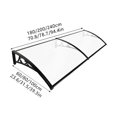 Auvent de fenêtre 120cm en polycarbonate blanc avec support aluminium - 5