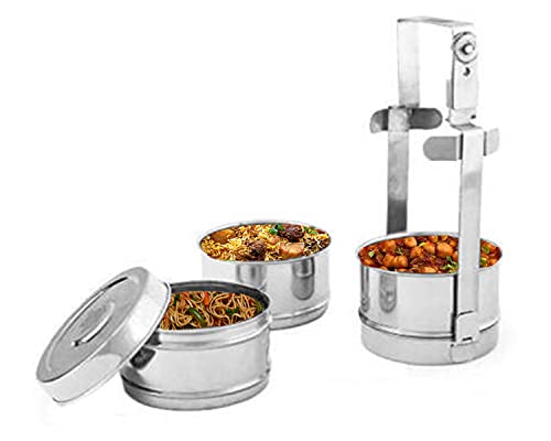 Image of BLeaf Stainless Steel-4 Container Lunch Box /Tiffin Box-Food Grade 4 Tier Dabba (800ml)