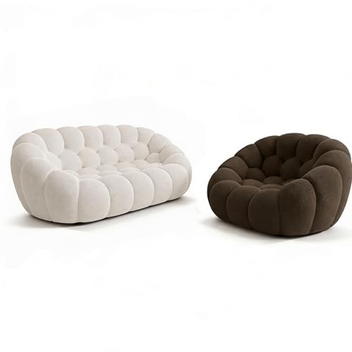 Canapé et Fauteuil compressé Design d'intérieur Pack Cocoon Living (Blanc Chocolat)