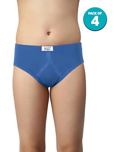 Image of Lux Cozi Boy's Super Combed Cotton Inner Elastic Front Brief for Kids | Boys Underwear | Kids Underwear | Color May Very | Pack of 4