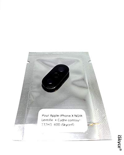 Marco de cámara para iPhone X negro cristal óptico sustitución de rotura 2